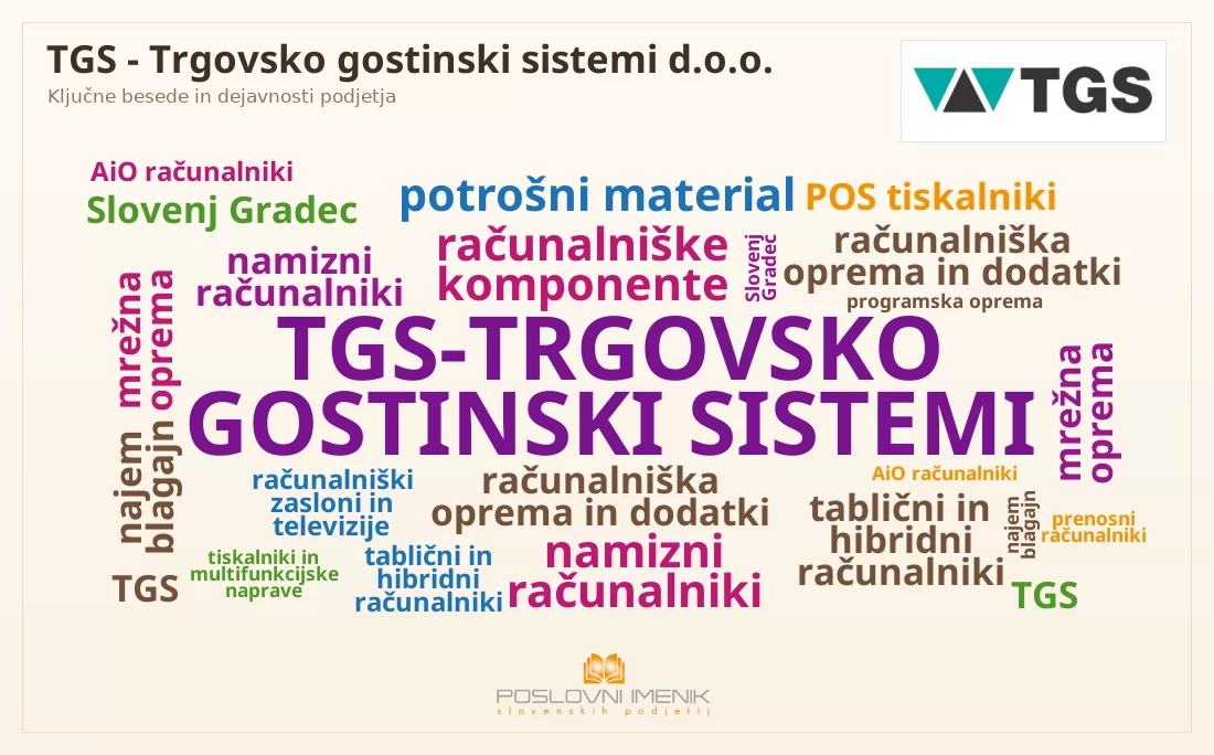 Dejavnosti podjetja TGS - Trgovsko gostinski sistemi d.o.o.: TGS-TRGOVSKO GOSTINSKI SISTEMI d.o.o, TGS, programska oprema